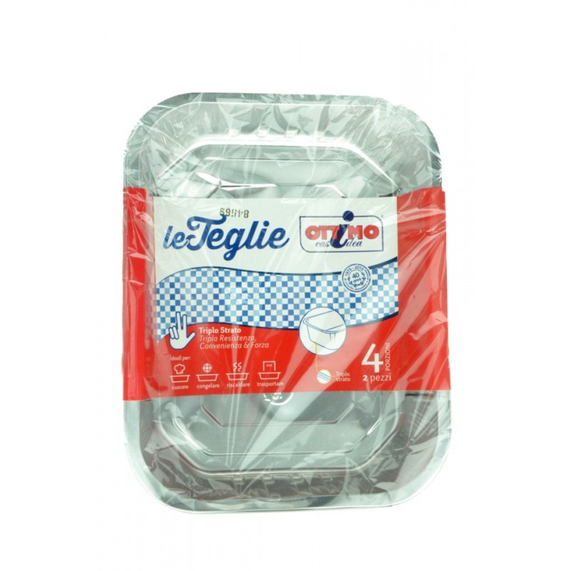 8021719141398Ottimo Teglia Alluminio 4 Porzioni 2pz
