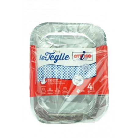 8021719141398Ottimo Teglia Alluminio 4 Porzioni 2pz