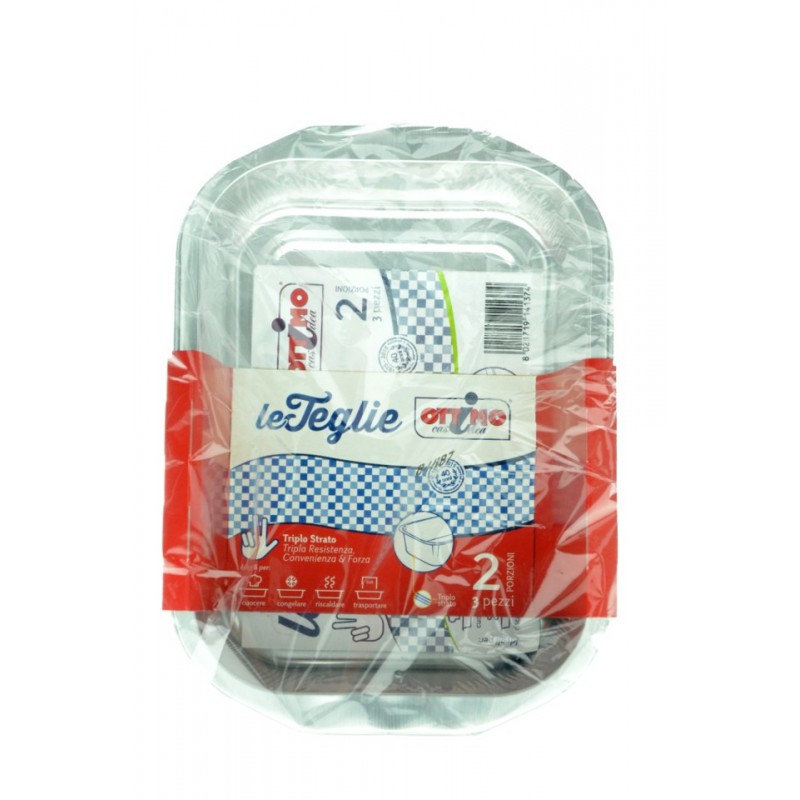 8021719141374Ottimo Teglia Alluminio 2 Porzioni 3pz