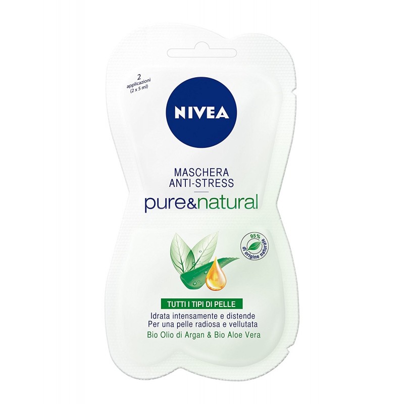 4005808700172NIVEA MASCHERA ANTI-STRESS PURE & NATURAL 2X7,5ML