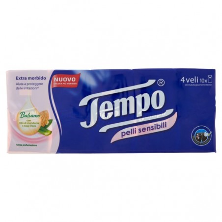7322540333046Tempo Fazzoletti Pelli Sensibili 10pz