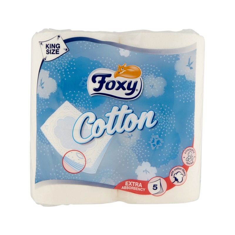 8008260001654Foxy Igienica Cotton 5 Veli 4 Rotoli