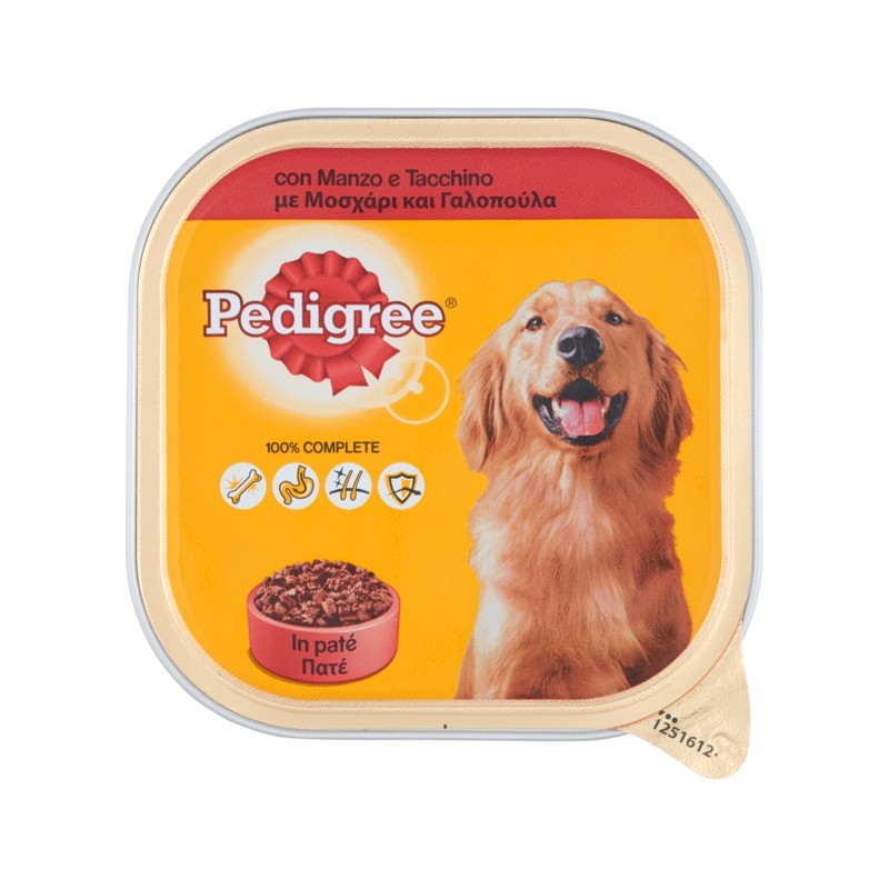 3065896410002Pedigree Pate' Manzo E Tacchino Vaschetta 300gr