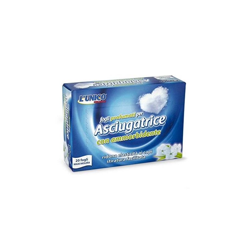 8024943001865L'unico Fogli Asciugatrice Con Ammorbidente 20pz