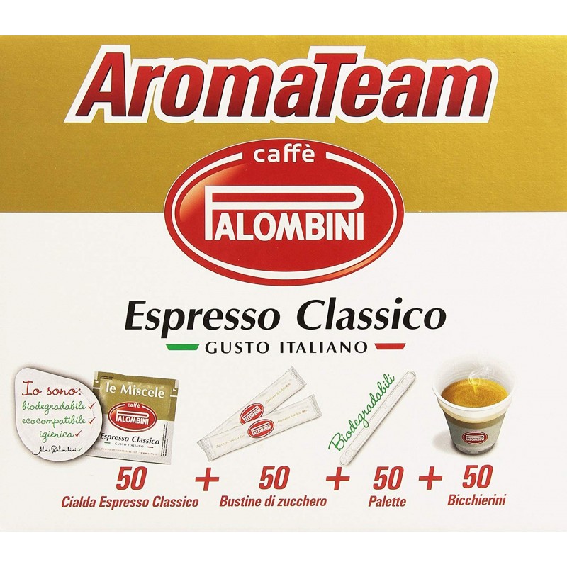8009785300772Palombini Caffe' Cialda Aroma Team Kit 50pz