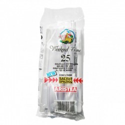 8001909927902Aristea Coltelli Monouso Bianchi 25pz