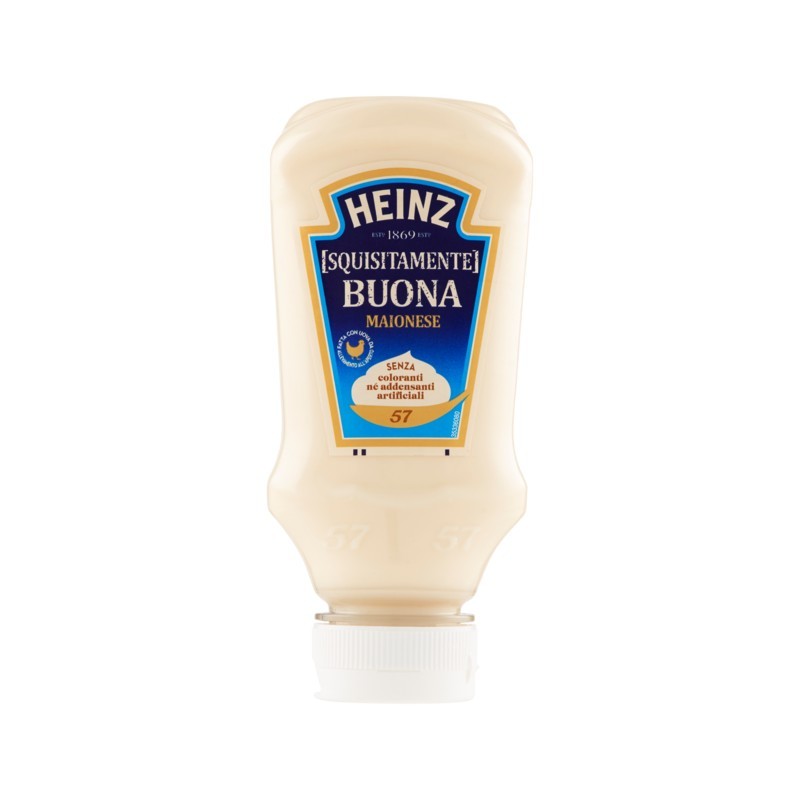 87157758Heinz Mayonnaise Squisitamente Buona Top Down 220ml