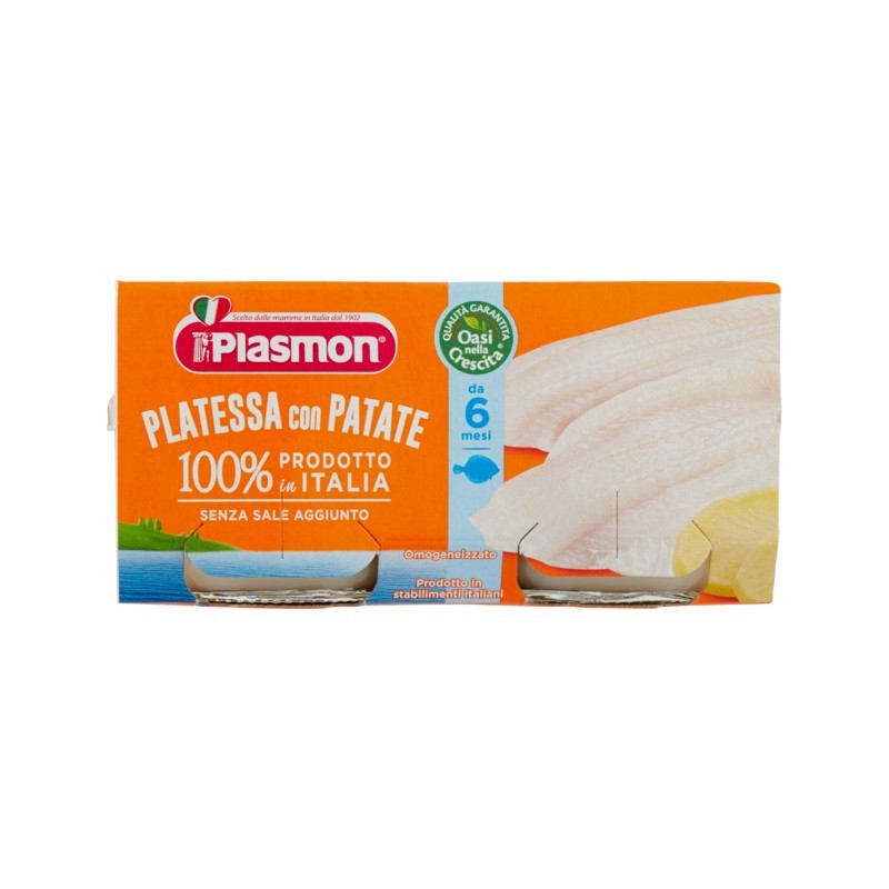 8001040411643Plasmon Omogeneizzato Platessa Con Patate 2x80gr