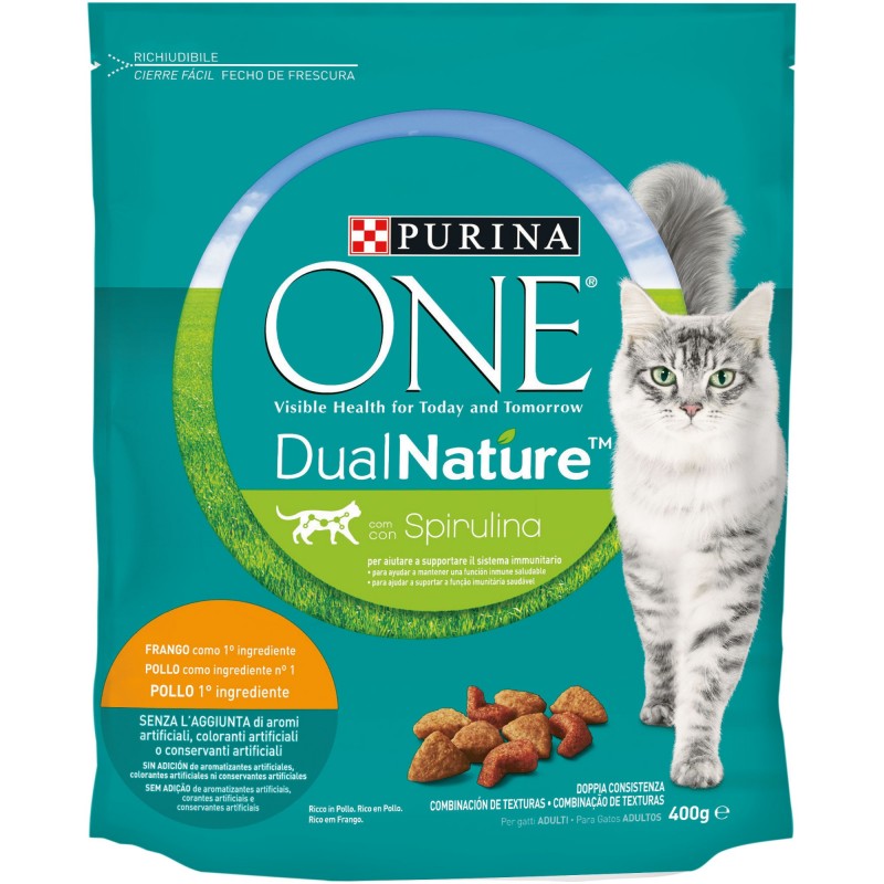 7613036255028Purina One Cat Crocchette Dualnature Pollo 400gr