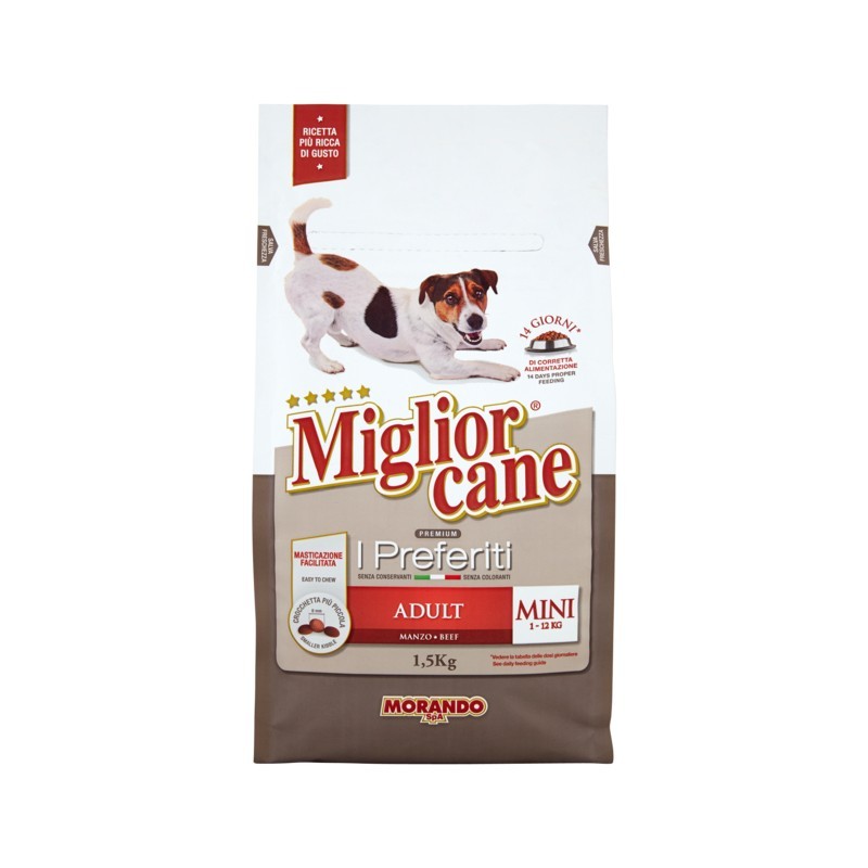 8007520023306Miglior Cane I Preferiti Crocchette Adult Mini Gusto Manzo 1500gr