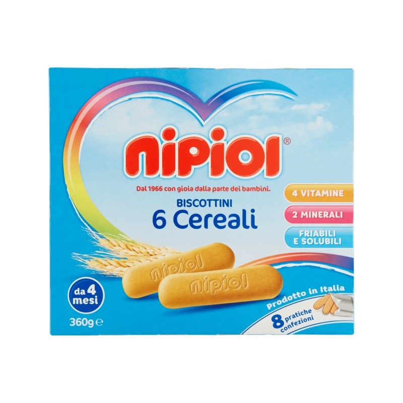 8001040089651Nipiol Biscotto 6 Cereali 360gr 8001040089651Nipiol Biscotto 6 Cereali 360gr