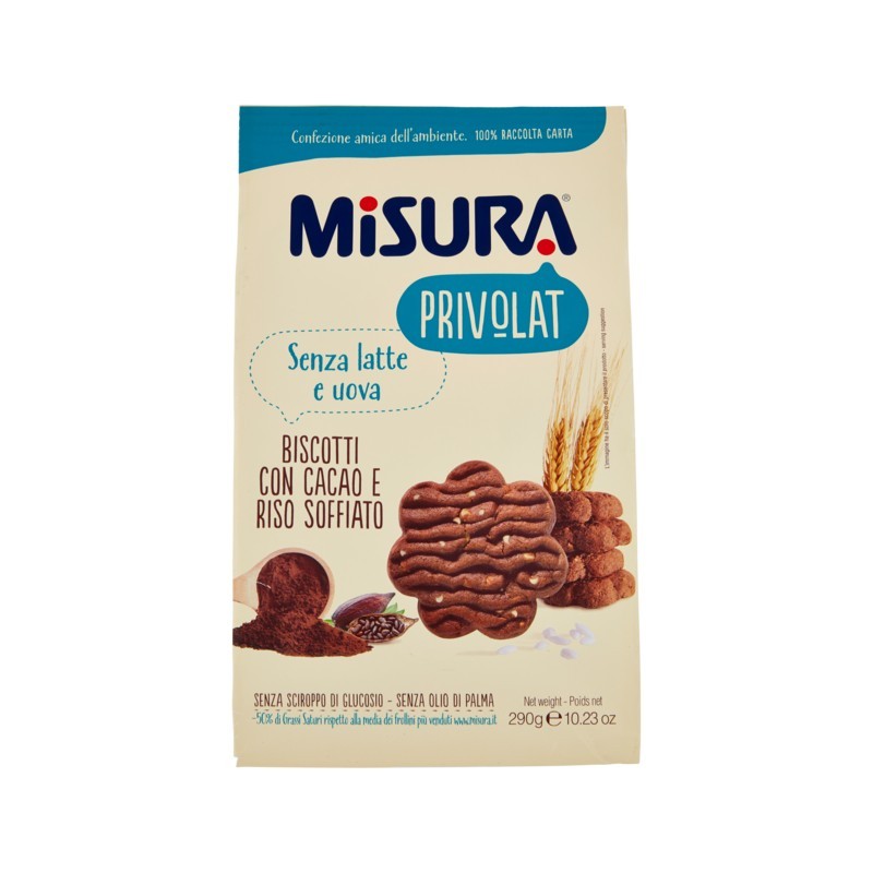 8002590043414Misura Privolat Biscotti Con Cacao E Riso Soffiato 290gr