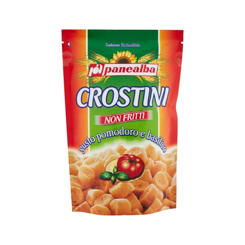 8002333007918Panealba Crostini Non Fritti Gusto Pomodoro E Basilico 100gr