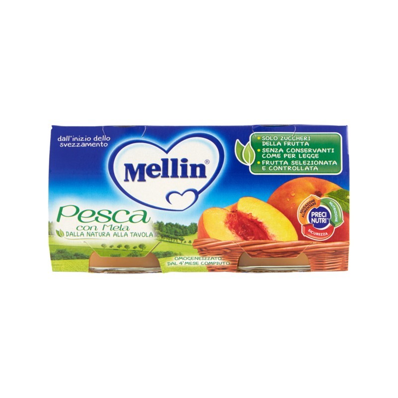8000050536605Mellin Omogeneizzato Pesca 2x100gr