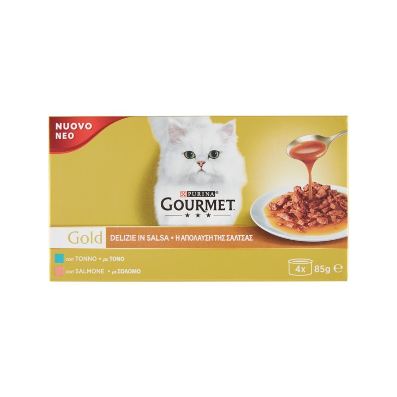 7613036705929Gourmet Gold Delizie In Salsa Tonno E Salmone 4x85gr