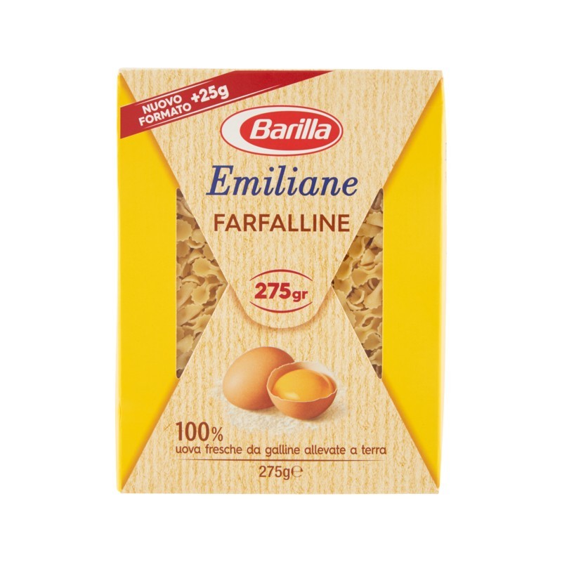 8076809573122Barilla Emiliane Pastina All'uovo Farfalline 275gr