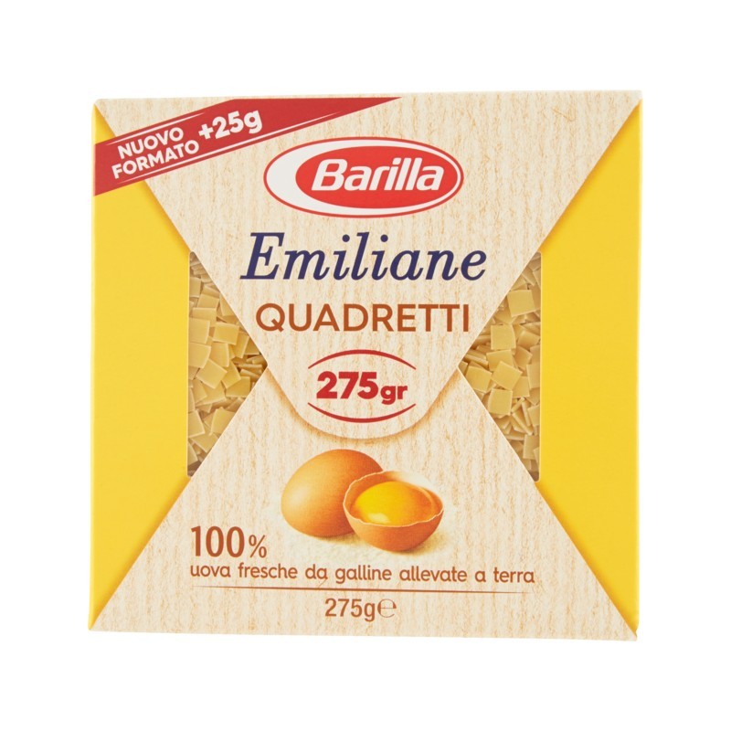8076809573139Barilla Emiliane Pastina All'uovo Quadretti 275gr