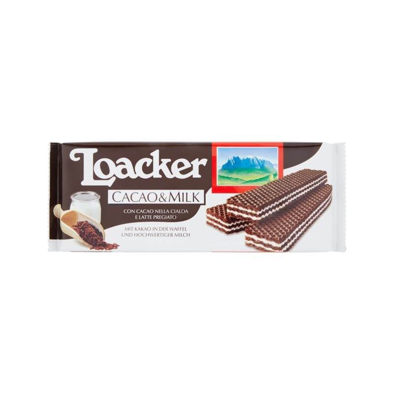 8000380180721LOACKER WAFER CACAO&MILK 175GR