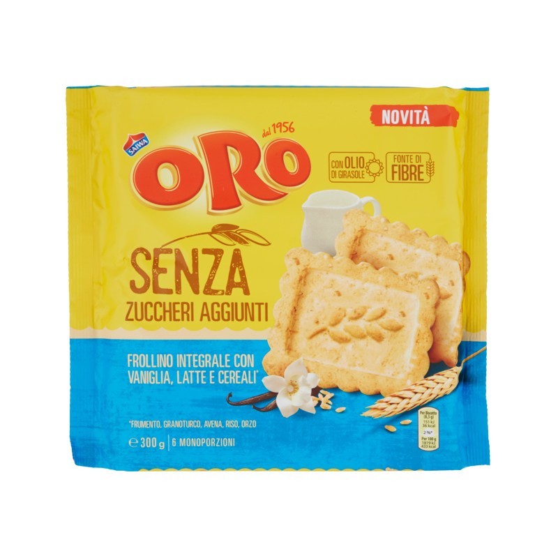 7622210953537Saiwa Oro Senza Zuccheri Aggiunti Frollino 300gr