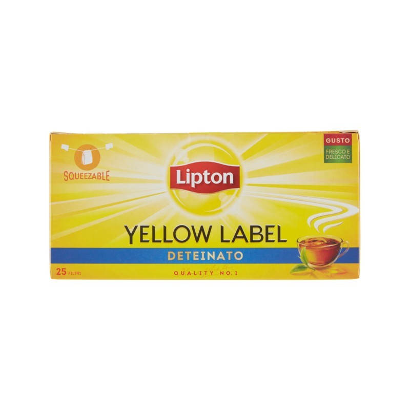 8000990100768Lipton Te' Yellow Label Deteinato 25 Filtri 37gr