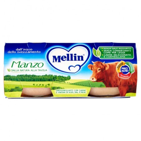 5900852021930Mellin Omogeneizzato Manzo 2x80gr