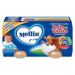 8017619206695Mellin Omogeneizzato Pollo, Vitello E Verdure 2x80gr