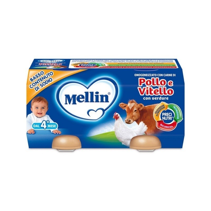 8017619206695Mellin Omogeneizzato Pollo, Vitello E Verdure 2x80gr