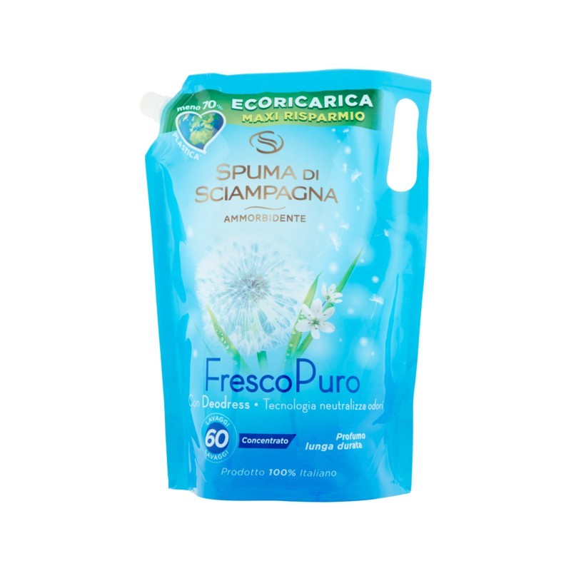 8007750006964Spuma Di Sciampagna Ammorbidente Eco Ricarica Fresco 60 Misurini 1500ml