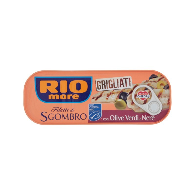 8004030622043Rio Mare Filetti Di Sgombro Grigliati Con Olive Verdi E Nere 120gr