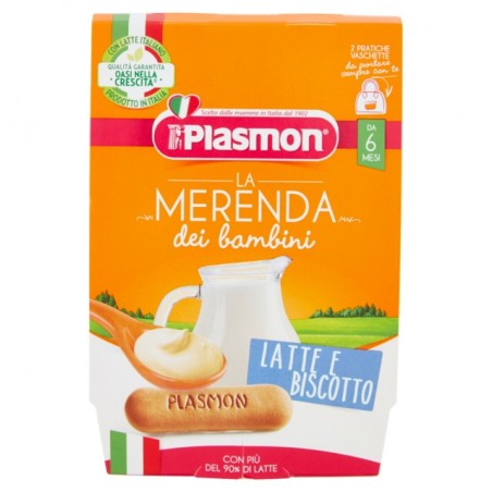 8001040199084Plasmon Merenda Latte Biscotto New 2x120gr