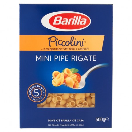8076809525763Barilla Piccolini 026 Mini Pipe Rigate 500gr