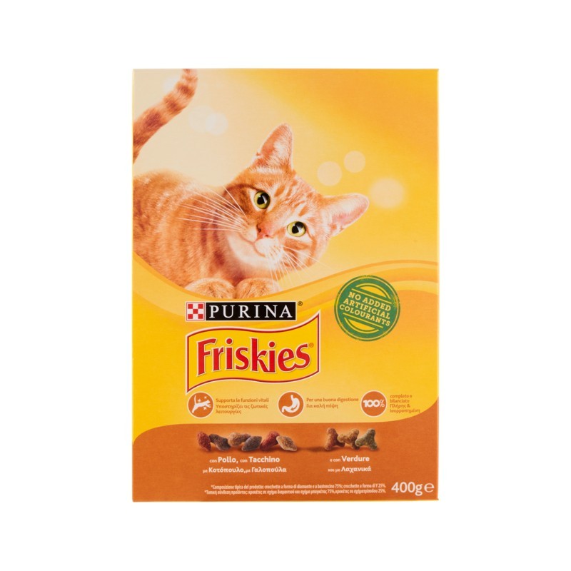 3010470153981Friskies Cat Crocchette Pollo, Tacchino E Olive 400gr