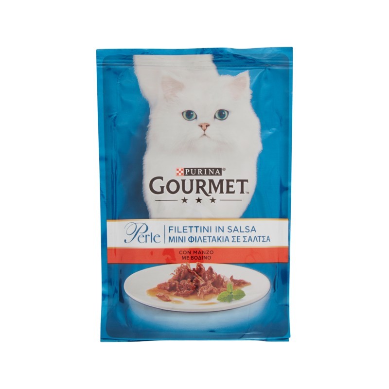 8002205354966Gourmet Cat Perle Filettini Con Manzo 85gr