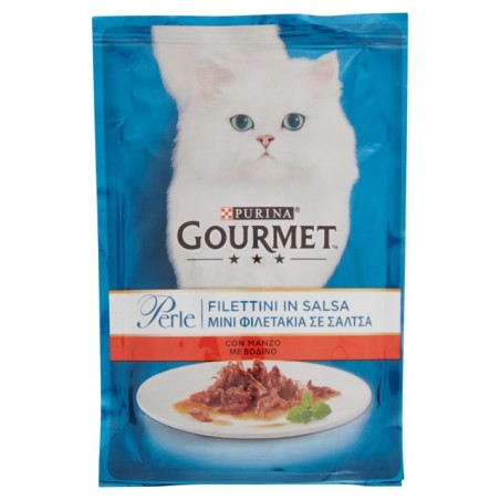 8002205354966Gourmet Cat Perle Filettini Con Manzo 85gr