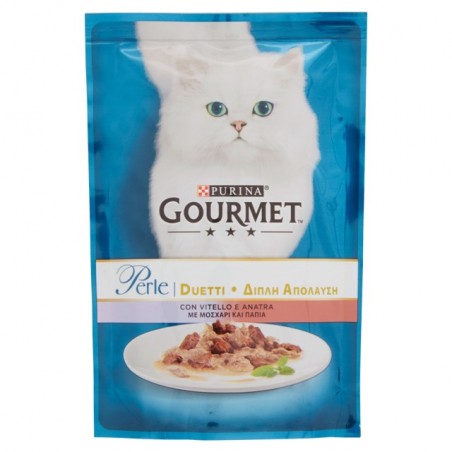 7613033580024Gourmet Cat Perle Duetti Con Vitello E Anatra 85gr
