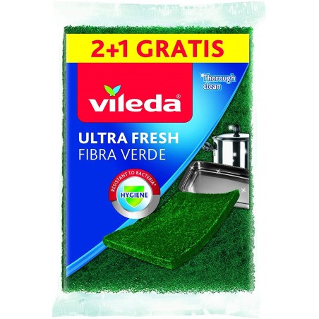 4023103222977Vileda Spugna Ultra Fresh Fibra Verde 2+1pz