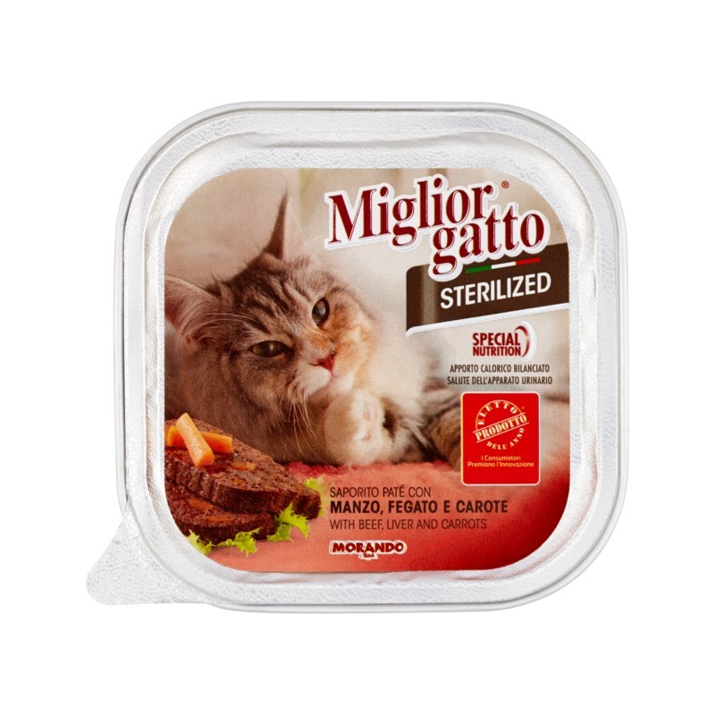 8007520014533Miglior Gatto Sterilized Pate' Manzo, Fegato E Carote 100gr