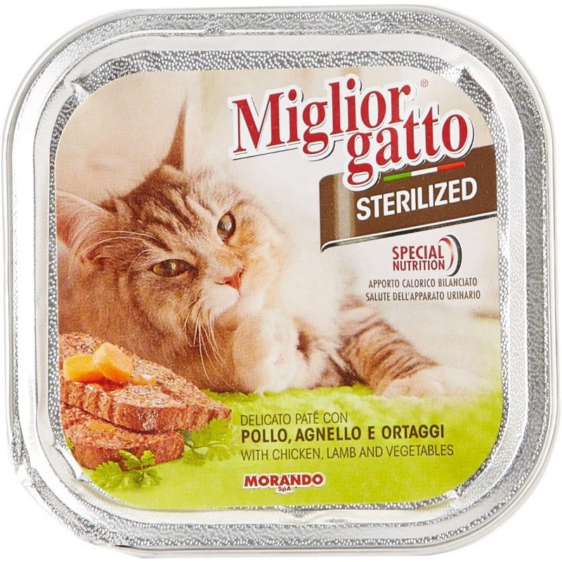 8007520014526Miglior Gatto Sterilized Pate' Pollo, Agnello E Ortaggi 100gr