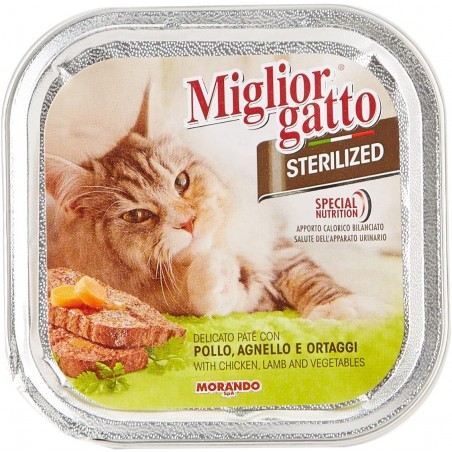 8007520014526Miglior Gatto Sterilized Pate' Pollo, Agnello E Ortaggi 100gr