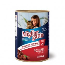 8007520012126Miglior Gatto Bocconcini Con Manzo 405gr