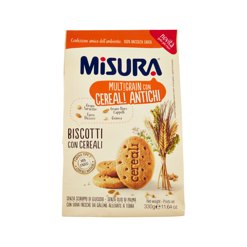 8002590043339Misura Multigrain Biscotti 6 Cereali 330gr