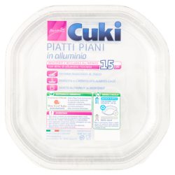8003980410410Cuki Piatti Piani Alluminio 15pz