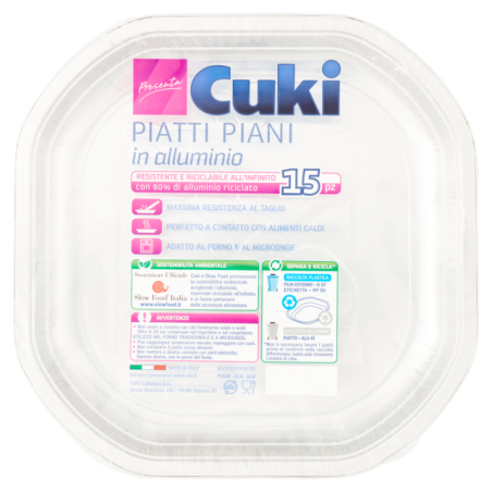 8003980410410Cuki Piatti Piani Alluminio 15pz