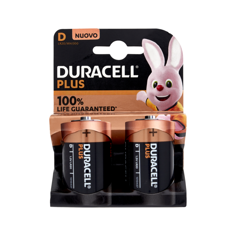 5000394141988Duracell Plus 100% D Torcia New 2pz 5000394141988Duracell Plus 100% D Torcia New 2pz