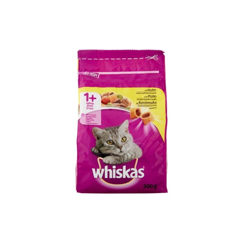 5998749139301Whiskas 1+ Cat Crocchette Pollo 300gr