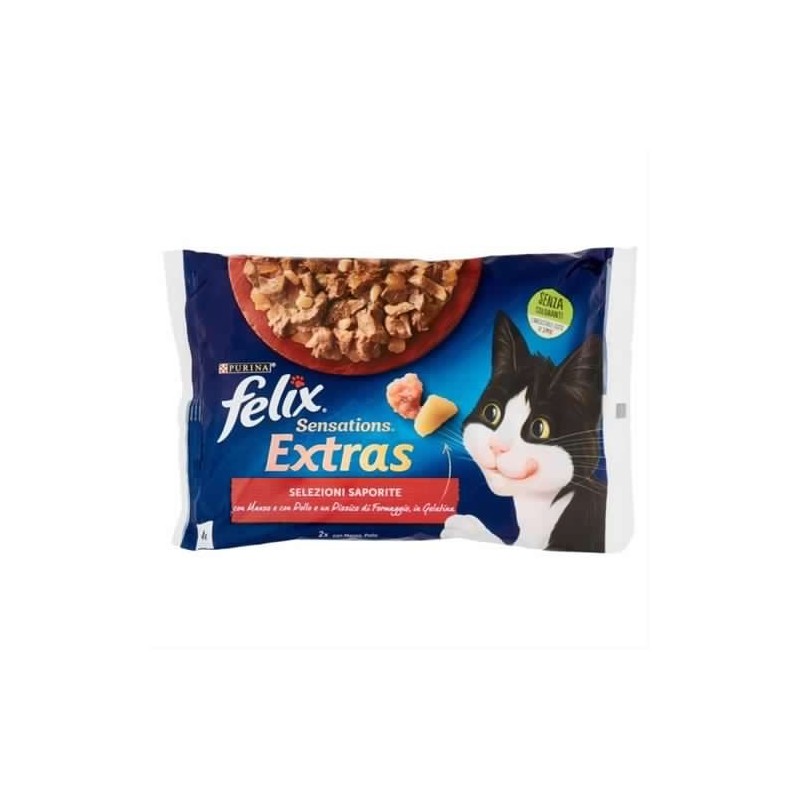 7613287487377Felix Sensations Extras Selezioni Saporite 4x85gr