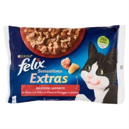 7613287487377Felix Sensations Extras Selezioni Saporite 4x85gr