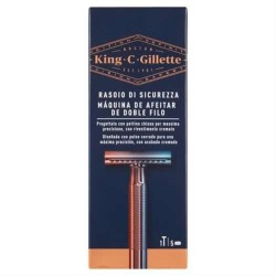7702018545186Gillette King Rasoio Di Sicurezza Manico + 5 Lame Di Ricambio 1pz