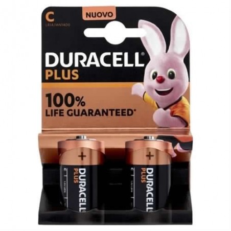5000394141827Duracell Plus 100% C Mezza Torcia 2pz