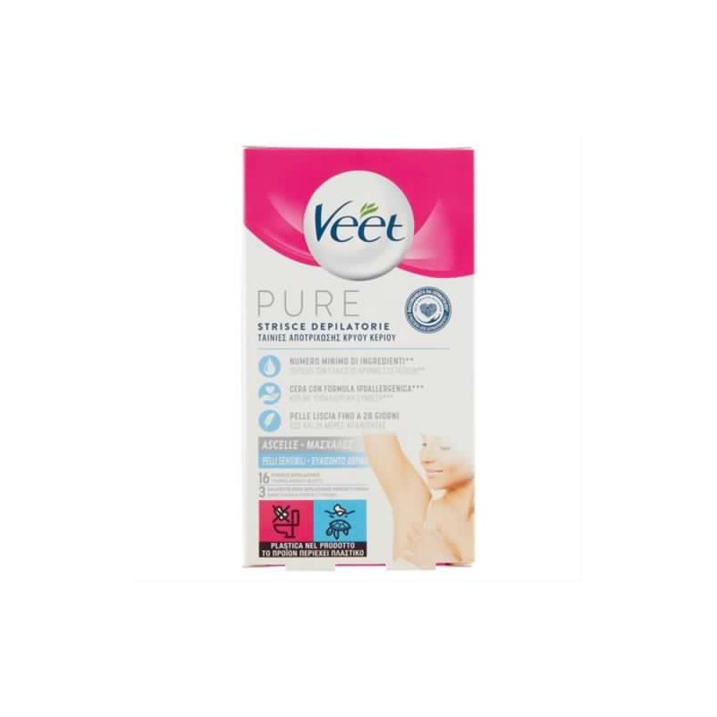 8056860820502Veet Pure Strisce Ascelle E Bikini 16pz